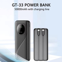 Bank daya & stasiun daya 50000mah, dengan kabel pengisian cepat kustom 40000mah 30000mah 20000mah 10000mah