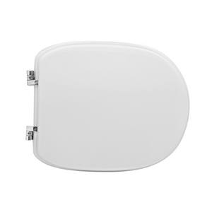 Asiento de inodoro para Gsi Fedra Vase Form 6, bisagras de lazo blancas, 50,5 cm de longitud - Product Image 1