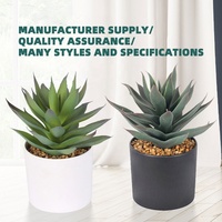 Plantes succulentes artificielles texturées en Pot de 6.7 pouces de hauteur, bonsaï, Faux Cactus, aloès, plantes succulentes synthétiques Premium avec Pot