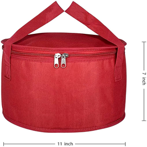 <strong>Slow</strong> <strong>Cooker</strong> Reusable Cake Carriers Casserole Cooler <strong>Bags</strong> Potluck Picnics Lunch <strong>Bag</strong> Red Round Insulated Thermal Pie Carrier - Product Image 6