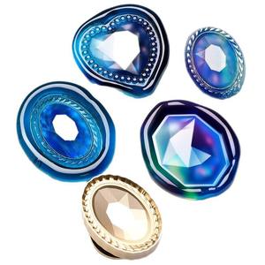 Série Gemstone 2 Tête de tampon en cuivre à relief irrégulier, imitation diamant, pour décoration de sceau - Product Image 5