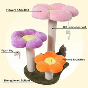 Lucu pabrik mewah langsung bunga kucing bingkai panjat 1.87 inci kucing Sisal menggaruk <span class=keywords><strong>Post</strong></span> dengan tempat bertengger - Product Image 4