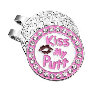 25Mm Golf topu işaretleyici prim hediyeler kristal elmas işareti öpücük benim Putt golfçü hediye ile manyetik şapka iğnesi - Product Image 1
