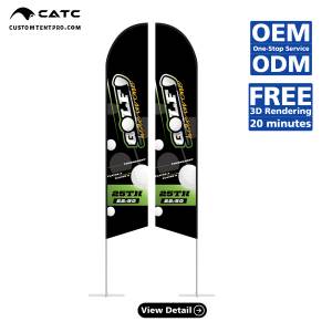 CATC Foldable Aluminum Alloy Feather Flag | Custom Design Vibrant Heat Transfer Printed Certified Outdoor Advertising Flags for