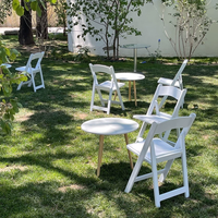 Chaise de salle à manger en résine blanche, empilable, pliable, légère, portable, confortable, pour événements, location, vente en gros, idéale pour les fêtes de jardin