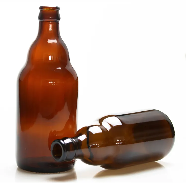Empty Amber Wholesale Glass Beer Bottles 300ml Long Neck Beer Glass Bottle With Crown Lid