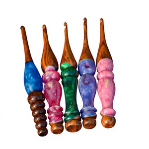 Wooden & Resin Fashion <b>Crochet</b> <b>Hook</b> Needles <b>Set</b> 20cm 3mm Colorful Convenient for Hand Knitting and <b>Crochet</b> DIY Crafts - Product Image 3