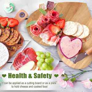 Heart-<b>Shaped</b> Acacia Wood Cutting Board & Chopping <b>Block</b>-Decorative Cheese Serving Plate & Wedding Gift Bread Board Ornament - Product Image 4