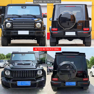 Kit carrosserie pare-chocs avant et arrière pour <span class=keywords><strong>Mercedes</strong></span> Benz G63 W464 2019-2024, pièces de mise à niveau, plastique noir, ensemble complet - Product Image 3