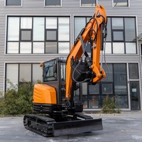 Miniexcavadora Hightop HT-35 con Componentes Hidráulicos Importados, Excavadora de Orugas de 3.5 Toneladas