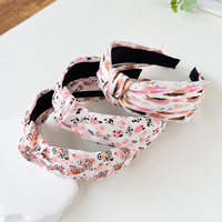 Serre-tête noué imprimé léopard rose, antidérapant, à bord large, accessoire capillaire quotidien tendance pour femmes et filles