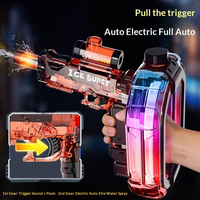 Pistolet à eau électrique automatique avec lanceur annulaire, lumières colorées et effets sonores, jouet de tir extérieur pour enfants garçons et filles