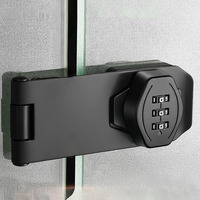 Yun Serrure de tiroir sans poinçon Serrure de porte d'armoire de sécurité à l'épreuve des enfants avec boucle de bureau Accessoire de décoration de bureau activé par mot de passe