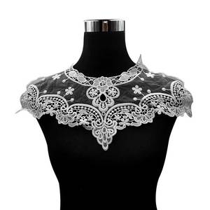 Appliques brodées en dentelle pour vêtements, motifs floraux, accessoires de mode DIY, design ajouré 3D en polyester, couleur unie - Product Image 3