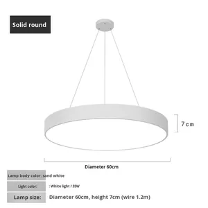 Lampada a Sospensione Circolare LED per Uffici, Centri Commerciali, Supermercati, Palestre, Stile Industriale Personalizzabile - Product Image 6