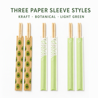 Baguettes en bambou rondes avec emballage individuel en cellophane pour la cuisine japonaise, les restaurants, les plats à emporter et les services de traiteur