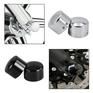 Cubiertas de tuercas de eje delantero de aluminio CNC para motocicleta Harley XL883 Softail Touring, tapas de eje lisas en negro cromado - Product Image 2