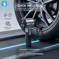 Gonfleur de pneus portable, souffleur d'air 4 en 1, mini aspirateur de voiture sans fil, aspirateur à main 17000Pa avec écran LED
