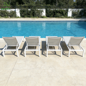 Chaise longue de <span class=keywords><strong>jardin</strong></span> en aluminium blanc, transat de piscine, chaise longue de terrasse extérieure pour grossistes - Product Image 2