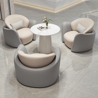 Ensemble de meubles de salon en cuir PU au design moderne et durable, table et chaises pour espace de repos, table à thé, pour hôtel