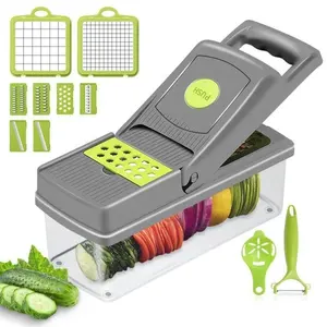 Dicer 12 In 1 Multifunctional Vegetable Cutter Onion Dicer Mandoline Slicer Vegetable Cutter Onion Push Chopper