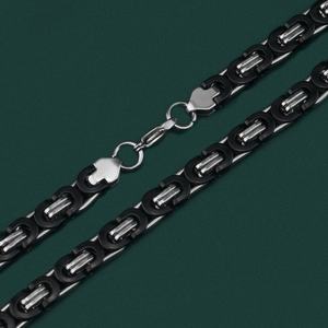 Colliers ras-du-cou classiques en acier inoxydable de haute qualité avec breloques géométriques argentées, plaqué noir, tendance, pour anniversaire - Product Image 3