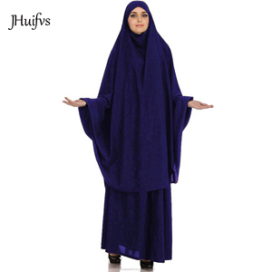 2020 Latest Design Solid Color Stretchy Two Piece Muslim <strong>Prayer</strong> Abaya Dress Long Hijab Islamic <strong>Clothes</strong> - Product Image 3
