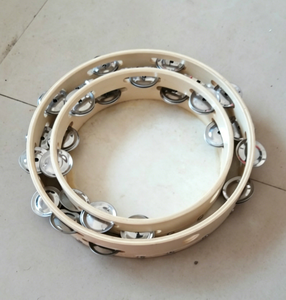 Wholesale 9-Inch Double-Row Tambourine Orff Percussion Instrument Jingles Tambourine Wooden Hand <b>Drum</b> Musical Toy - Product Image 6