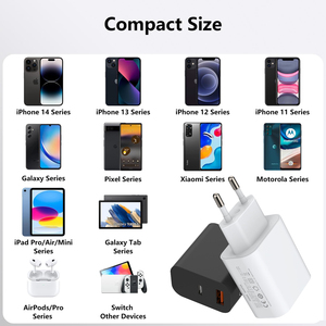 <span class=keywords><strong>Chargeur</strong></span> Mural USB-C Portable 20W (5V 2A) Ultra <span class=keywords><strong>Rapide</strong></span> Multi-Ports pour Téléphone Portable Android <span class=keywords><strong>iPhone</strong></span> avec Câble - Product Image 5