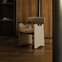 Fauteuil rembourré Koya de style rétro du milieu du siècle, avec dossier creux, pour la maison, le salon ou l'hôtel