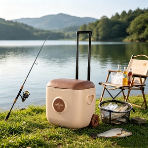 Icemaster 30QT Multi-functional Outdoor <b>Handle</b> Ice Cooler Box Portable Ice <b>Chest</b> Camping Ice Cooler Hard Insulated Ice Box - Product Image 1
