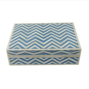 Caja de hueso de camello indio, patrón de zigzag, caja decorativa rectangular con incrustaciones de hueso, especialmente para decoración del hogar para el mejor regalo de cumpleaños - Product Image 2