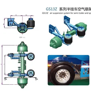 hot sell 14tons BPW air suspension systems for semi trailer and air bag /air hanger /air leaf springs