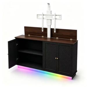 Soporte de <span class=keywords><strong>TV</strong></span> Automático para Piso con Control Remoto Inalámbrico, Capacidad de Carga de 60 kg, Compatible con Televisores de 32"-65" para Mueble de Cine en Casa - Product Image 3