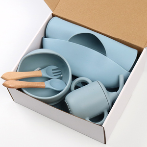 Plato de succión de silicona para niños, juego de vajilla de alimentación para recién nacidos con tazón, regalo para bebé - Product Image 6
