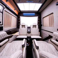 Kit intérieur arrière VIP Dingkong Sprinter en cuir fibre de carbone bleu, siège capitaine, éclairage d'ambiance, portable, convertible |   Personnalisation OEM
