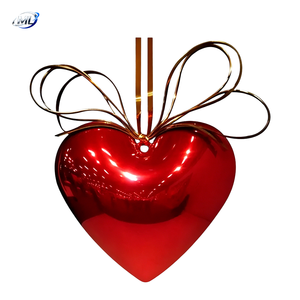 Sculpture de cœur en acier inoxydable plaqué or, nœud poli, thème amour, décoration pour la Saint-Valentin - Product Image 6