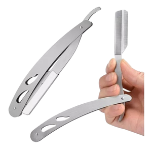 Kit de Afeitadora Manual Metálica con Repuestos de Triple Cuchilla Desechables, Herramienta de Afeitado Facial para Hombre, No Eléctrica, para Cuidado Personal - Product Image 1