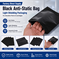Bolsas Planas Negras Personalizadas de PE Antiestático y a Prueba de Luz con Impresión en Huecograbado para Materiales Fotosensibles, Empaque para Cartuchos de Tóner