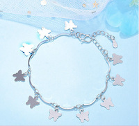 Pulsera Plateada para Estudiantes con Retención de Color, Pulsera Sencilla para Mujer, Joyería de Mariposa Estilo Coreano, Regalo de Moda, Fabricantes