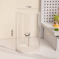 Boîte de présentation empilable transparente en plastique Labubu pour pendentifs, figurines, boîtes mystères, meuble de rangement avec couvercle