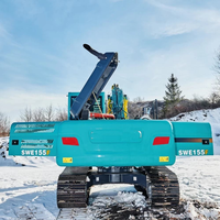 Machinerie de terrassement SWE155F, excavatrice de 14,7 tonnes, 0,61 m³ pour travaux de terrassement de moyenne envergure