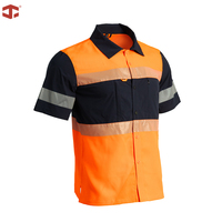 Chemise de sécurité réfléchissante JIADE pour hommes, haute visibilité, manches courtes, poche zippée discrète, légère, pour travaux routiers, entrepôt