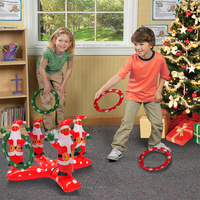 Anneaux gonflables amusants en PVC en forme de sapin de Noël et de cornes de cerf, jouets et décorations de fête de Noël pour des jeux de lancer amusants