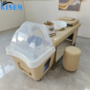 Fauteuil de lavage de luxe KISEN pour salon, table de massage japonaise pour spa capillaire avec thérapie aquatique, lit de shampoing - Product Image 5