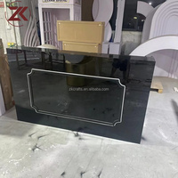 Meja Display Buffet PVC Hitam ZKAI dengan Lampu LED untuk Dekorasi Pesta Pernikahan