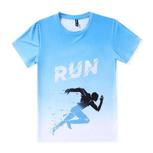 OEM Custom Digital Print Knitted Sporty Marathon Team Event Promotion Men's T-Shirt Polyester Running Gym Dry-Fit Sport Tee - Product Image 2
