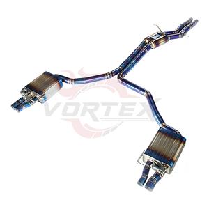 Tuyau de sortie en titane ultraléger Vortex pour Audi A7 C7 3.0T avec silencieux double et sorties d'échappement quadruples bleues - Product Image 3