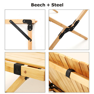 HOMFUL Configuration Simple Court Table De <span class=keywords><strong>Camping</strong></span> Table Pliante en <span class=keywords><strong>Bois</strong></span> pour la <span class=keywords><strong>plage</strong></span>, pique-nique, camp ou comme cadeau - Product Image 3