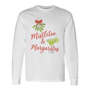 T-shirt à manches longues de Noël Mistletoe And Margaritas - Product Image 1